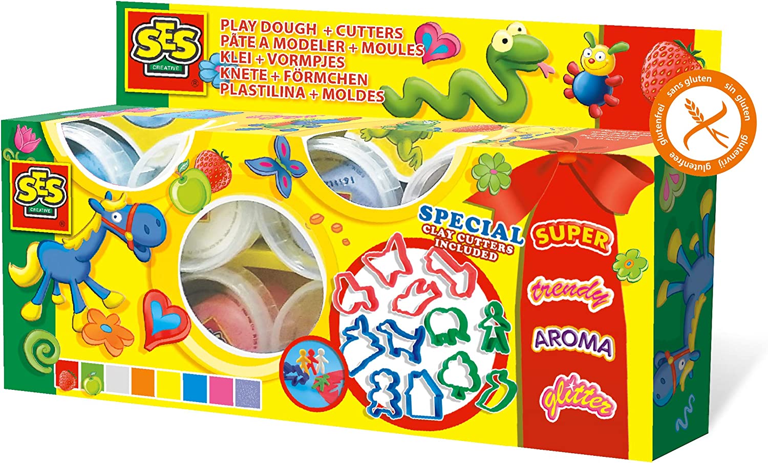SES Creative 00498 Children's Claymania Super Clay and Cutters Set, Mixed