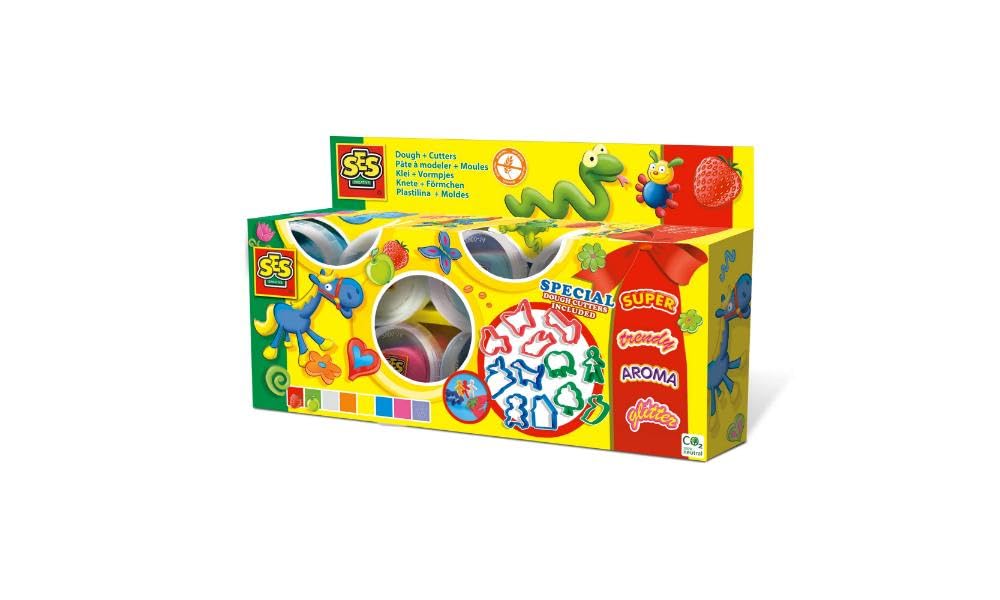 SES Creative 00498 Children's Claymania Super Clay and Cutters Set, Mixed