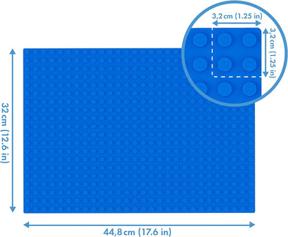Hubelino #420329 560 Base Plate (20 x 28 Nubs, 32 x 44.8 cm) in Blue, Compatible with Large Building Blocks from Other Manufacturers, Made in Germany