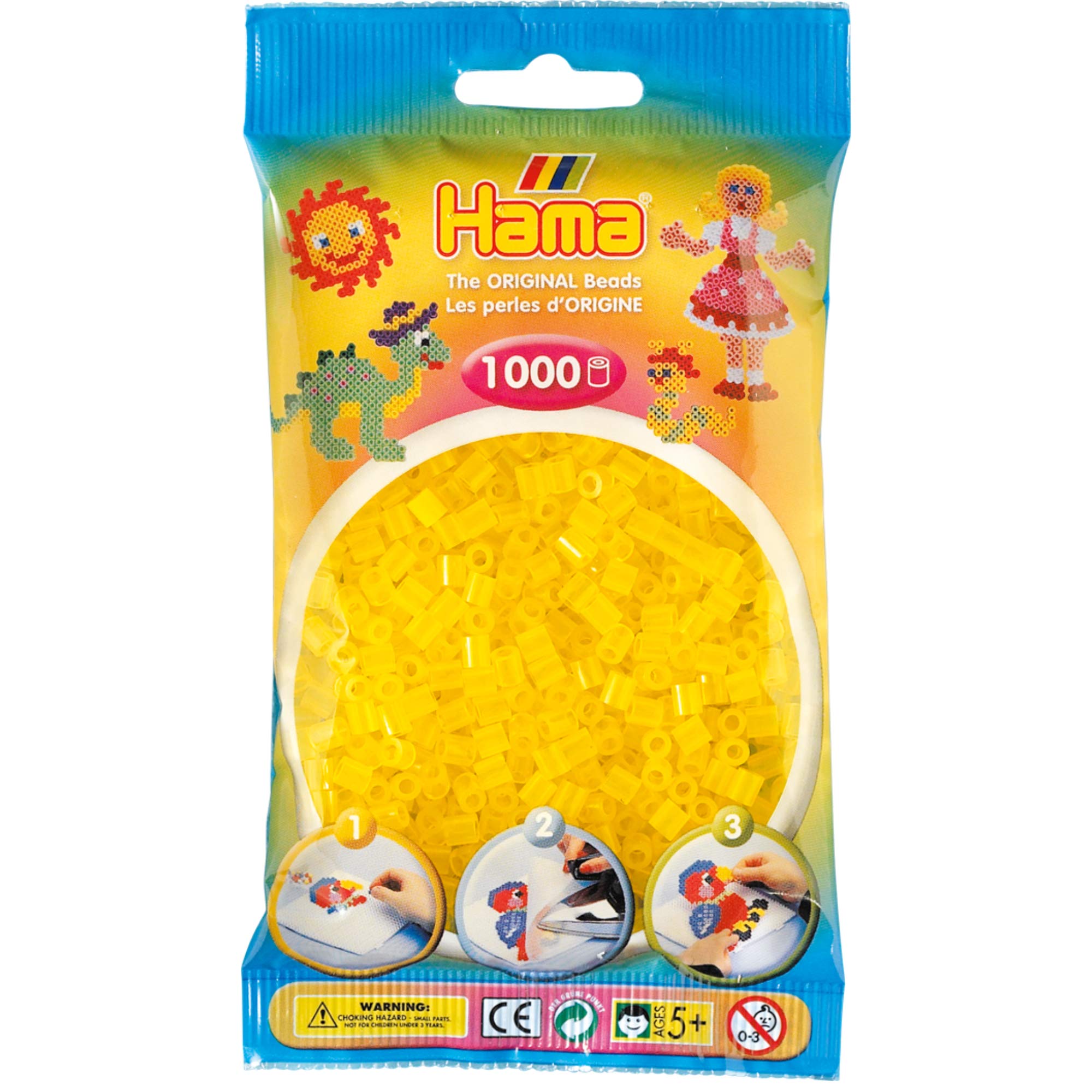 HAMA 207-14 - Perlen transparent gelb, 1000 Stück Durchsichtig