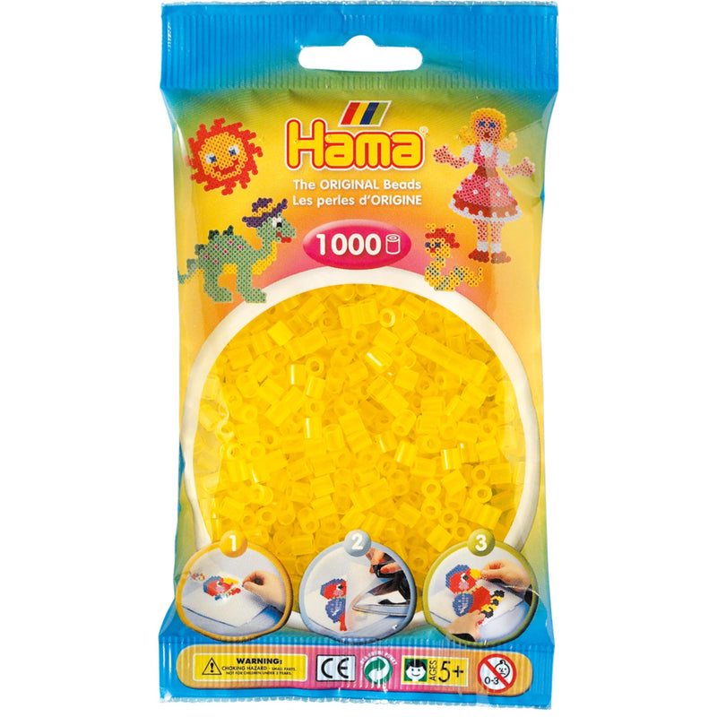 HAMA 207-14 - Perlen transparent gelb, 1000 Stück Durchsichtig