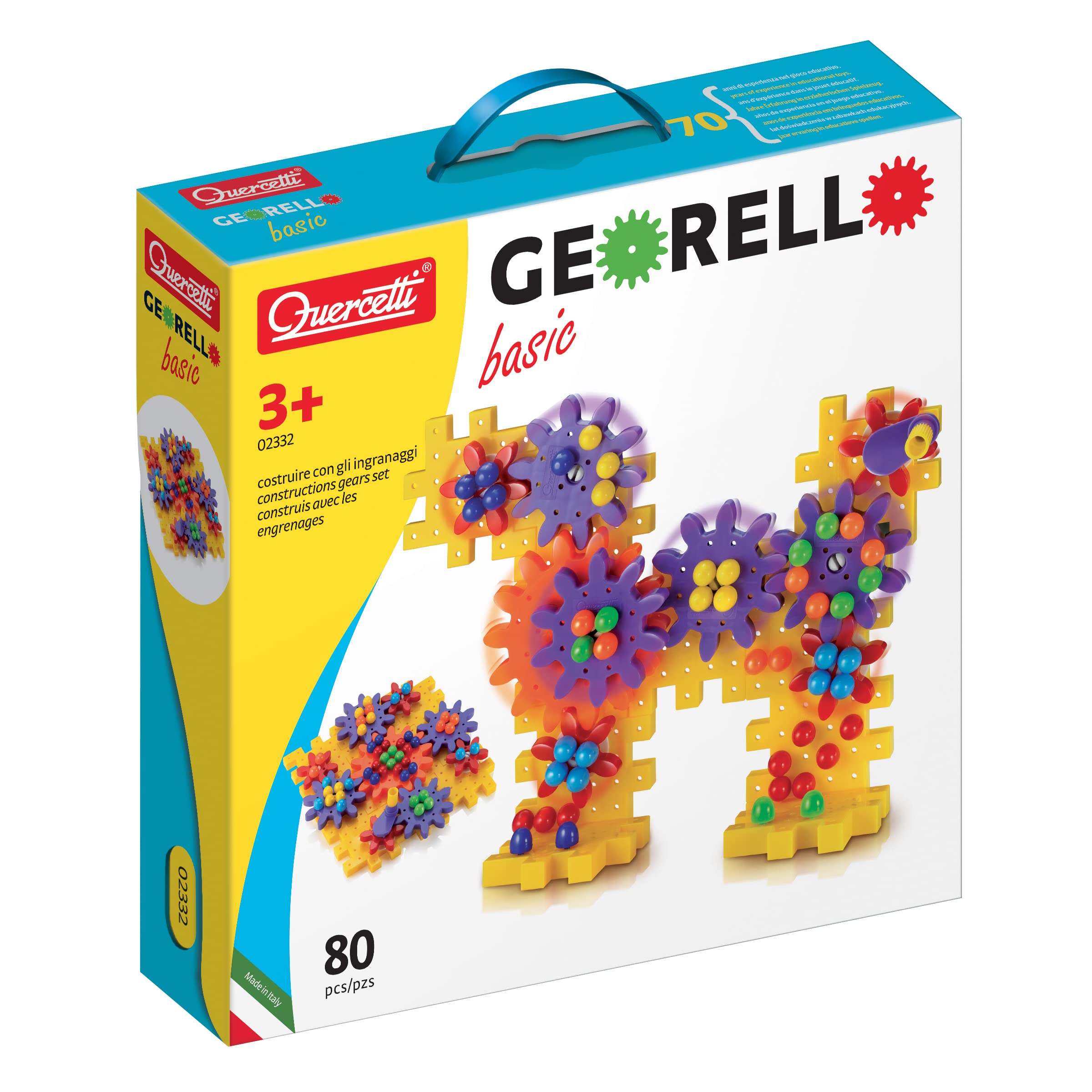 Quercetti - 2332 Georello Básico - Juego de Engranajes y construcción