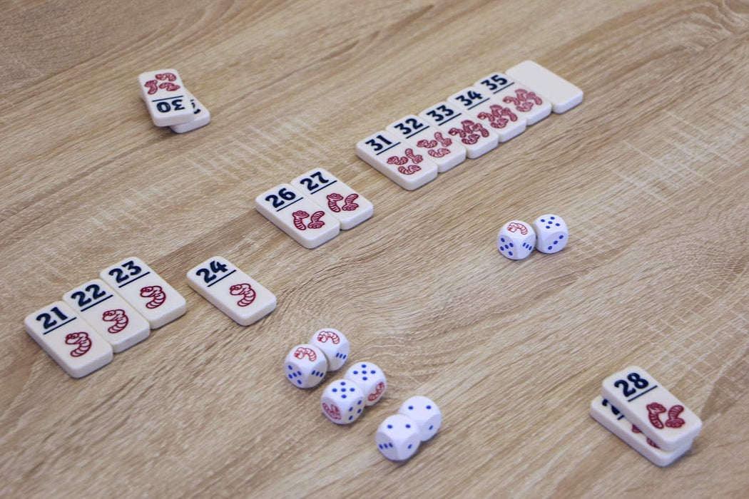 999 Games - Regenwormen Dobbelspel - Basisspel vanaf 8 jaar - Een van de beste spellen van 2006 - Reiner Knizia - Push your luck - voor 2 tot 7 spelers - 999-RGW01