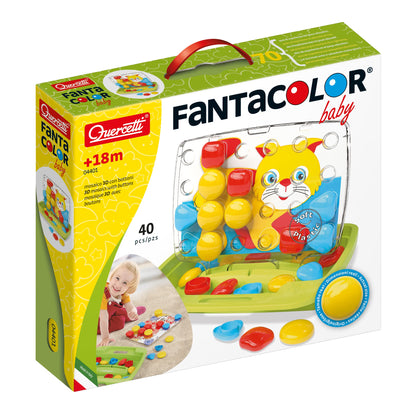 Quercetti-Quercetti-4401 FantaColor Baby-Juego de mosaicos para Bebes, Color surtido (4401