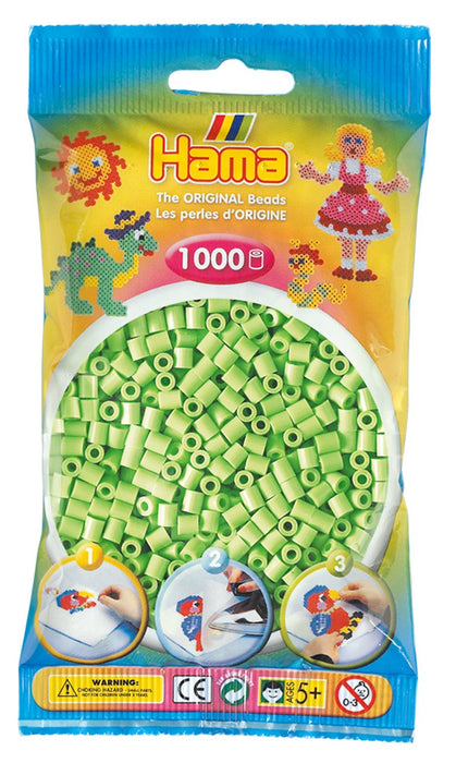 Hama Beads Bag | Approx. 1000 Midi Fuse Beads | Mosaic Decoration Arts & Craft for Creative Children Ages 5+ | Pastel Green