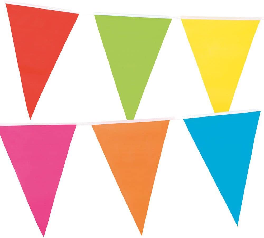 Boland - Riesen-Wimpelkette, Größe 10m, Fahnenkette, Foliengirlande, Hängedekoration, Karneval, Mottoparty, Geburtstag, Kindergeburtstag
