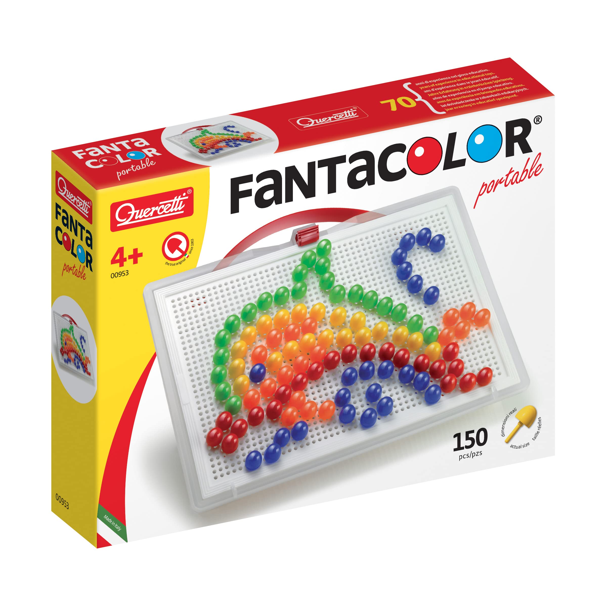 Quercetti 0953 Quercetti-0953 FC Portable Large d.15, Kids' Mosaic Kits-STEAM Toy