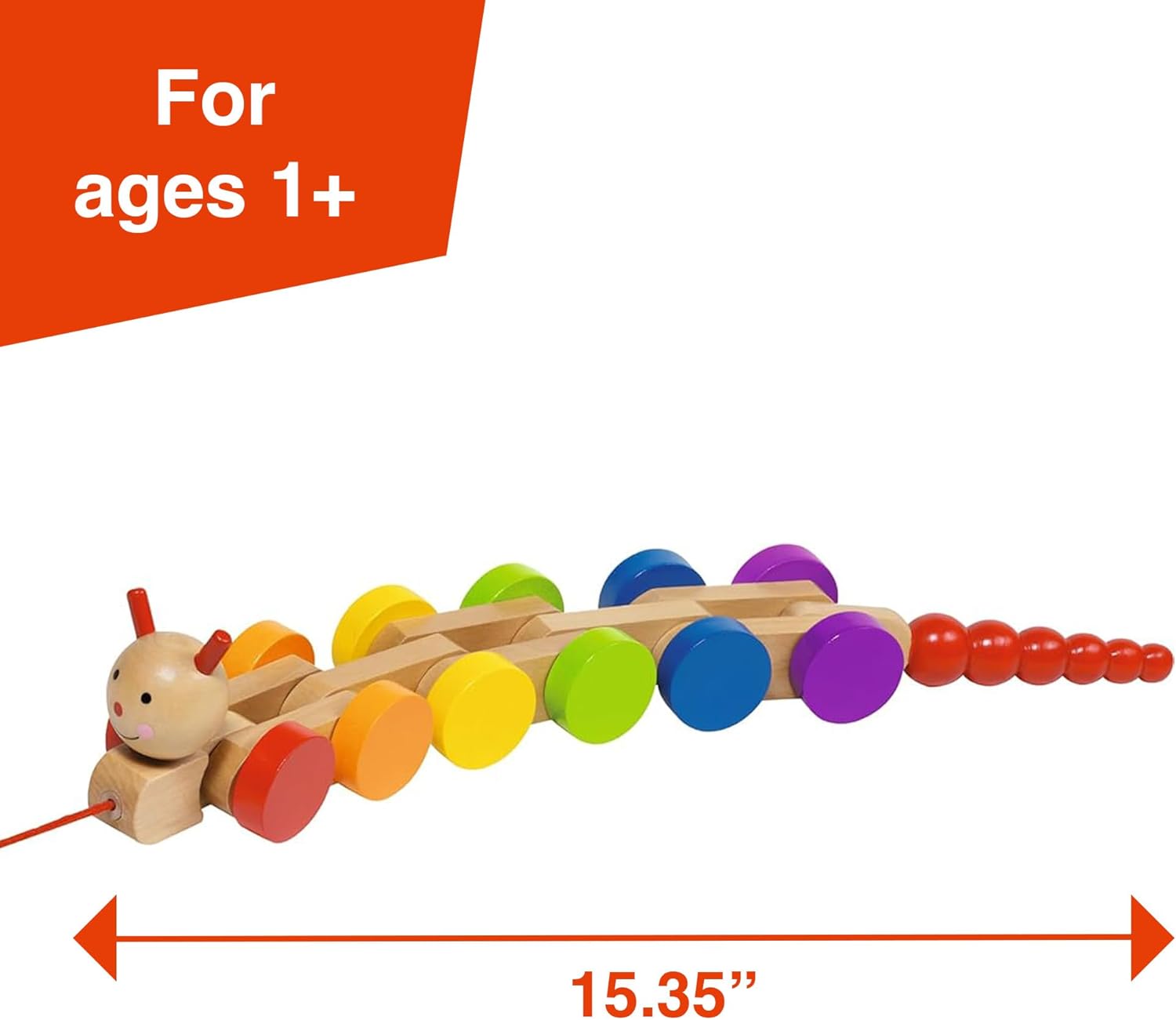 Goki 54960 Caterpillar Nila, Pull-Along Animal, Multicolor