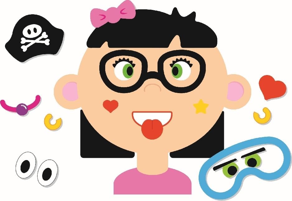 goki- Juego de imánes „Caras Divertidas“ niña, Multicolor, Small (58492