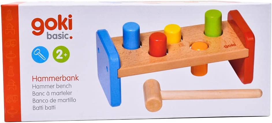 Goki- Puzzles de maderaPuzzles de maderaGOKIBanco de Martillo, Basic, Multicolor, Medium (Gollnest & Kiesel 58581.0