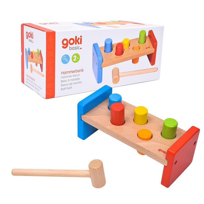 Goki- Puzzles de maderaPuzzles de maderaGOKIBanco de Martillo, Basic, Multicolor, Medium (Gollnest & Kiesel 58581.0
