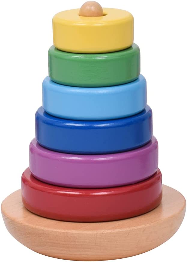 Goki- Puzzles de maderaPuzzles de maderaGOKITorre de apilar, Multicolor, Mediana (58925.0