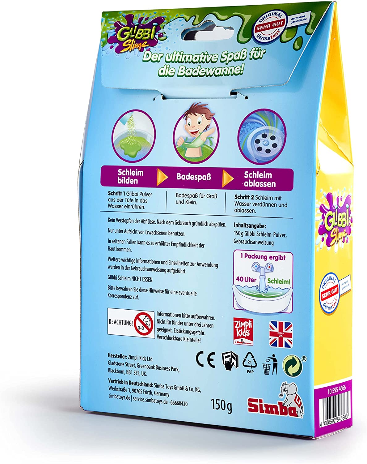 Simba 105954666 150 g Glibbi Slime Powder for Bath Toy