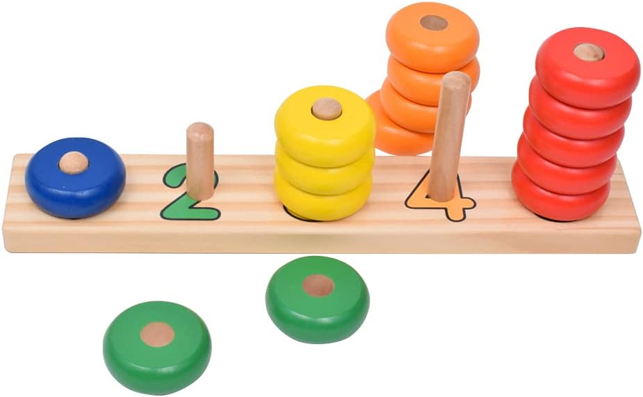 Goki- Puzzles de maderaPuzzles de maderaGOKIAprende a Contar con Anillos, Multicolor, Small (Gollnest & Kiesel 58941.0