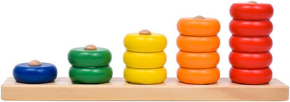Goki- Puzzles de maderaPuzzles de maderaGOKIAprende a Contar con Anillos, Multicolor, Small (Gollnest & Kiesel 58941.0