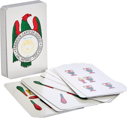 Dal - Deck of Sicilian Italy cards, consisting of 40 cards in cardboard, ideal for playing broom and trump.,Red