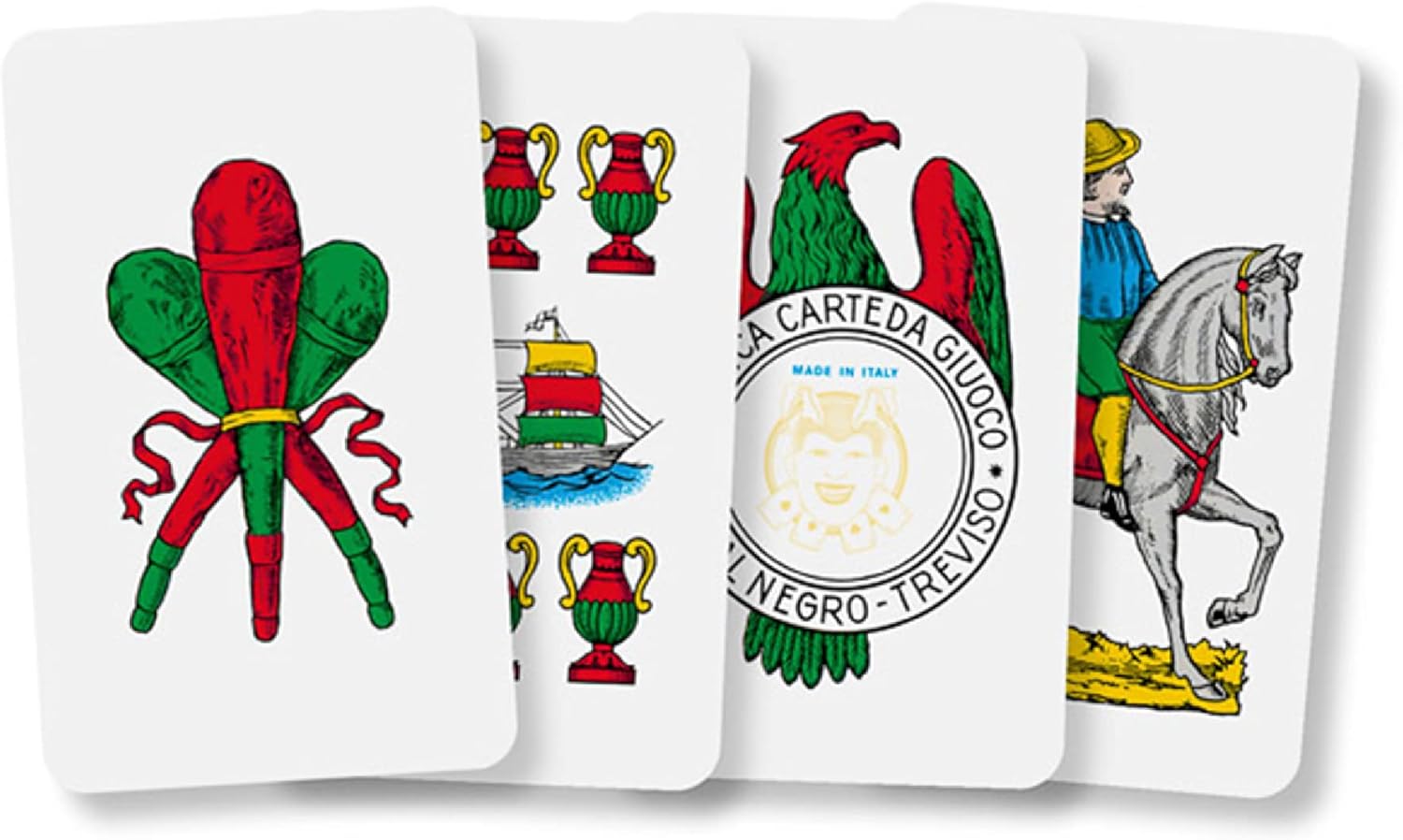 Dal - Deck of Sicilian Italy cards, consisting of 40 cards in cardboard, ideal for playing broom and trump.,Red