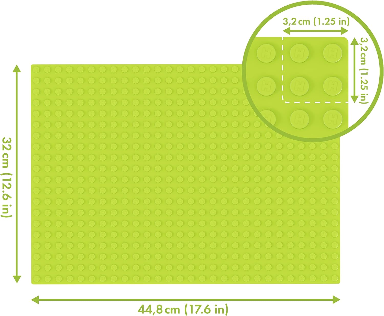 Hubelino Green Base Plate 560 (Compatible with Duplo