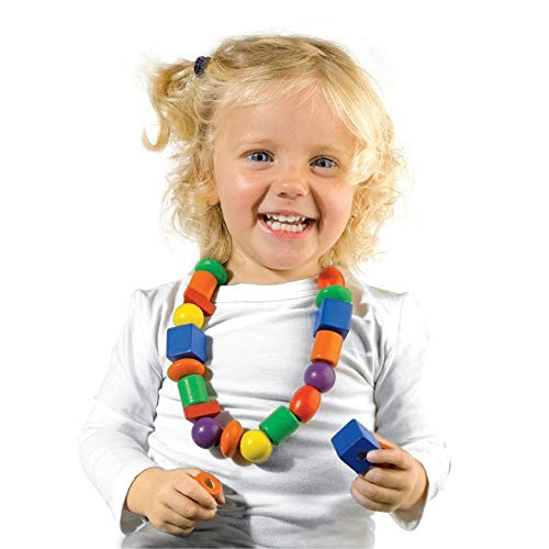 SES Creative 14808 Children's I Learn to Thread Beads, Blue