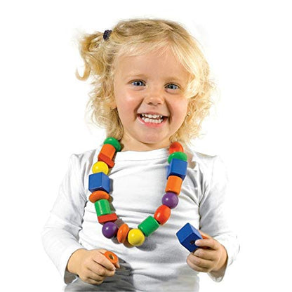 SES Creative 14808 Children's I Learn to Thread Beads, Blue