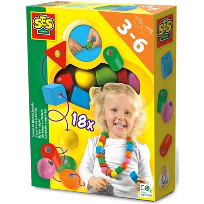 SES Creative 14808 Children's I Learn to Thread Beads, Blue