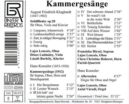 Klughardt/ Koessler: Kammergesänge