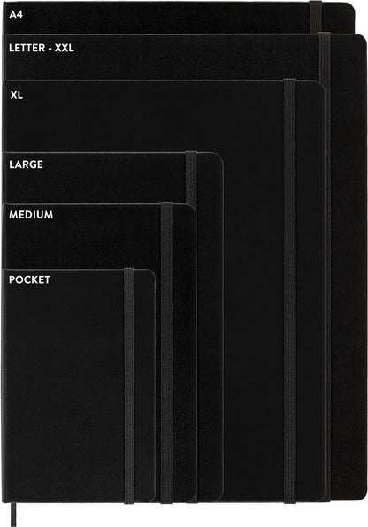 Moleskine Classic Dotted Paper Notebook, Hard Cover and Elastic Closure Journal, Color Black, Size Large 13 x 21 cm, 240 Pages