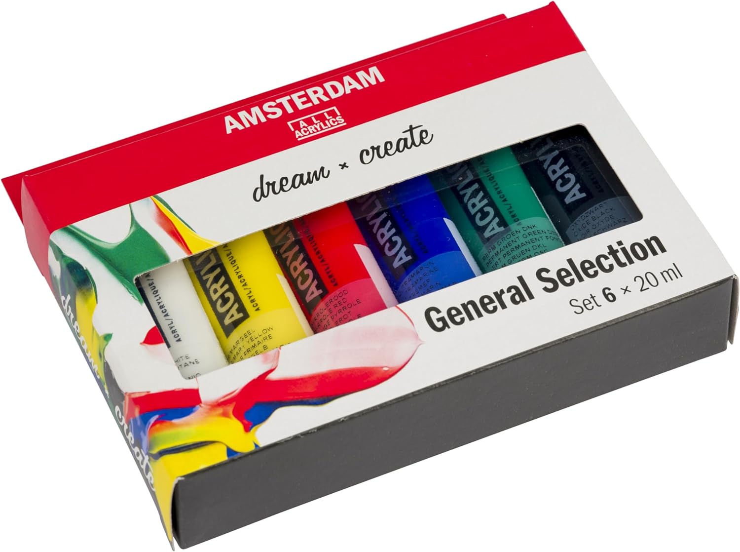 Amsterdam Standard Series Set de Pintura Acrílica para Novatos | Set de Mezcla de Colores (6 x 20 ml) | Colores Básicos