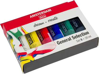 Amsterdam Standard Series Set de Pintura Acrílica para Novatos | Set de Mezcla de Colores (6 x 20 ml) | Colores Básicos