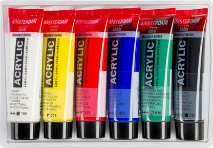 Amsterdam Standard Series Set de Pintura Acrílica para Novatos | Set de Mezcla de Colores (6 x 20 ml) | Colores Básicos