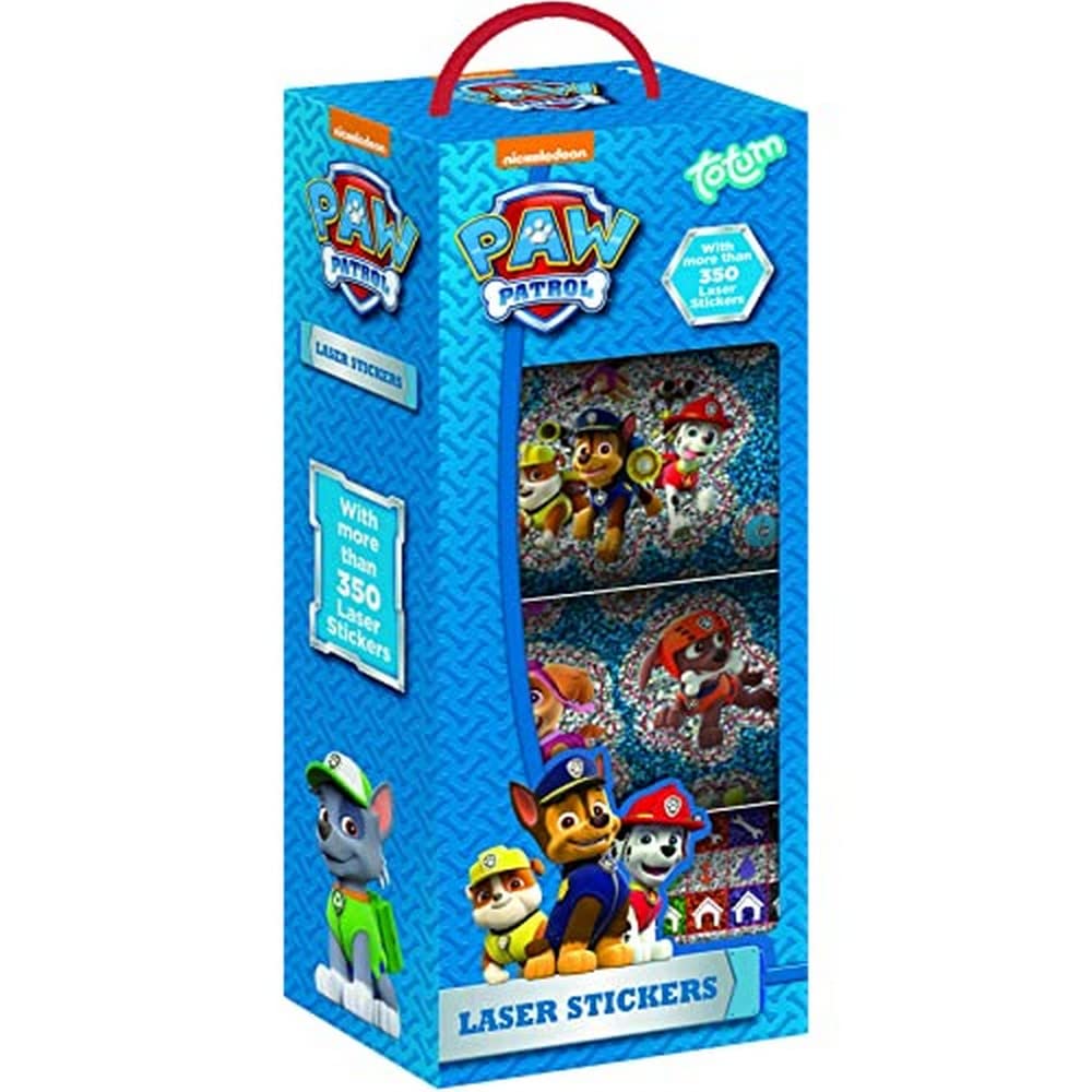 TM Essentials 720206 Paw Patrol Box with Over 350 Laser 4 Sticker Rolls, with Motifs of Your Favourite Heroes-Ideal for Scrapbooking and Crafts
