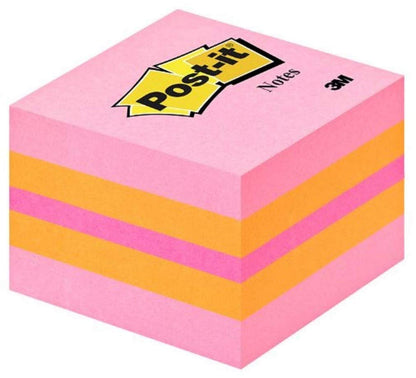 Post-it Notes - Mini Cube - Pink Coral, Neon Orange, Neon Pink, Neon Orange - 400 Sheets - 51 mm x 51 mm