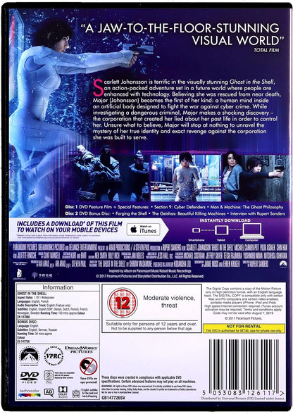 Ghost in the Shelll DvD (Uk Exclusive) Limited Edition Artwork includes Bonus Disc