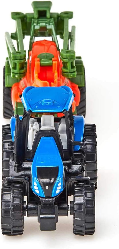 siku 1668, Tractor with Crop Sprayer, Metal/Plastic, Blue/Orange, Movable spray frame
