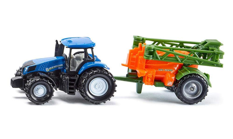 siku 1668, Tractor with Crop Sprayer, Metal/Plastic, Blue/Orange, Movable spray frame