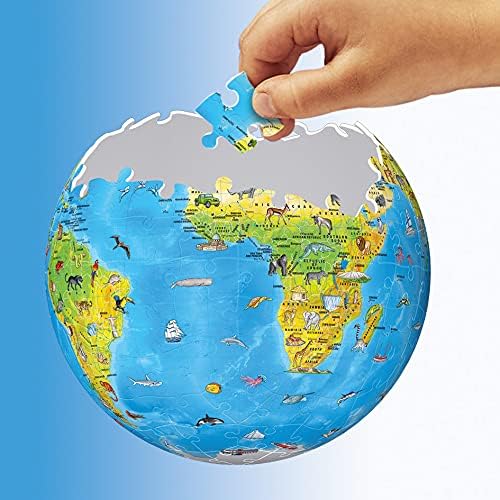 Ravensburger Children’s World Globe 3D Jigsaw Puzzle for Kids age 6 Years Up - 180 Pieces - No Glue Required