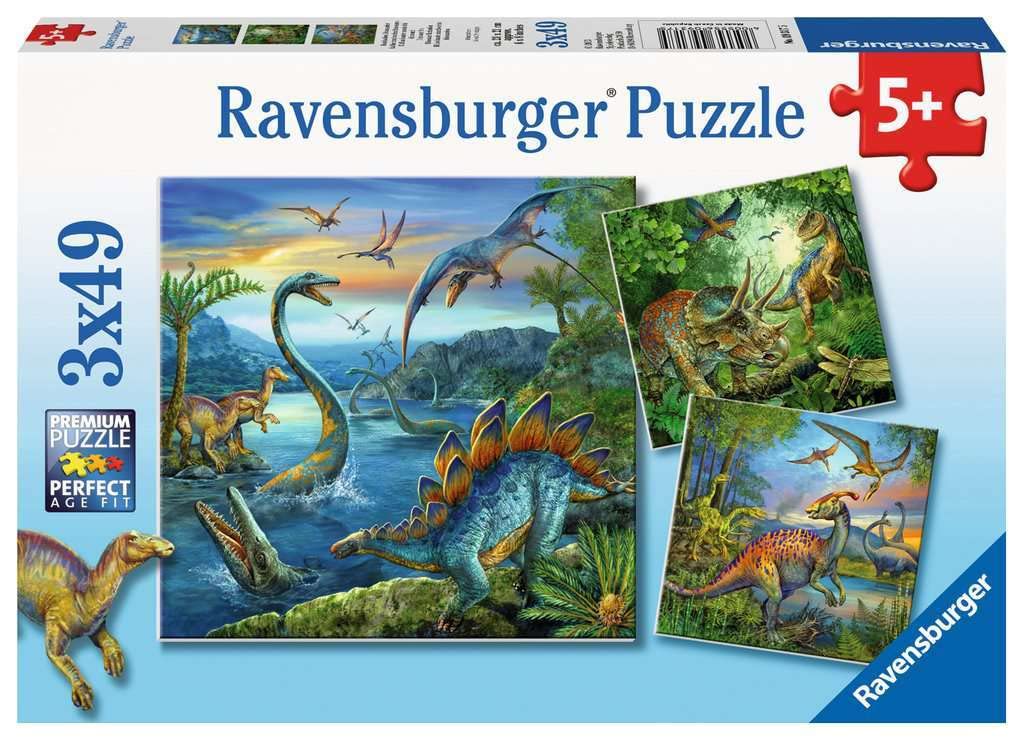 Ravensburger Puzzle – 09317 Child Classic – 3 x 49 Pieces – The Fascination of the Dinosaurs