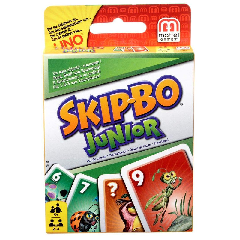 Mattel Games T1882 - Skip-Bo Junior Kartenspiel für Kinder, geeignet für 2 - 4 Spieler, Spieldauer ca. 30 Minuten, ab 5 Jahren, 1 Stück