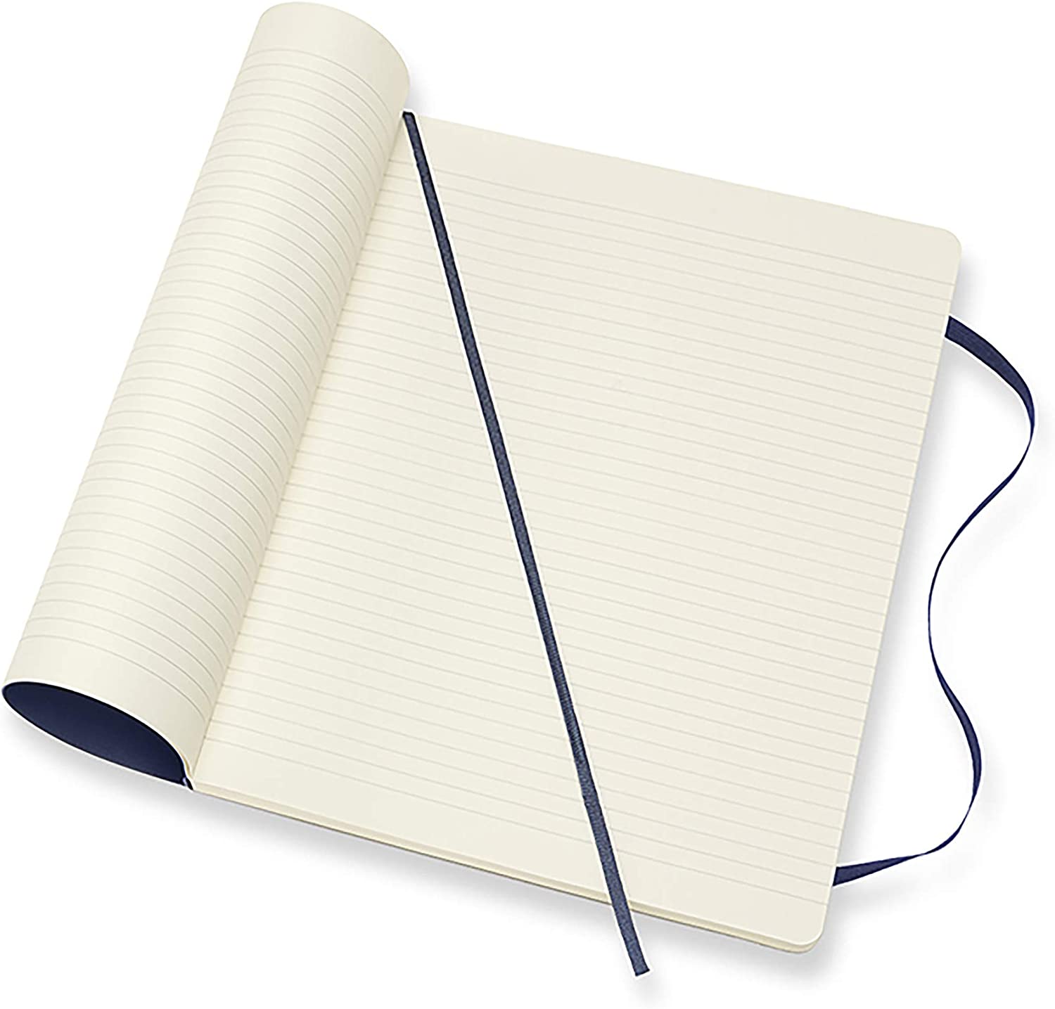 Moleskine Classic Notebook, Soft Cover, XL (7.5" x 9.5") Ruled/Lined, Sapphire Blue, 192 Pages