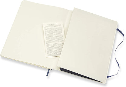 Moleskine Classic Notebook, Soft Cover, XL (7.5" x 9.5") Ruled/Lined, Sapphire Blue, 192 Pages