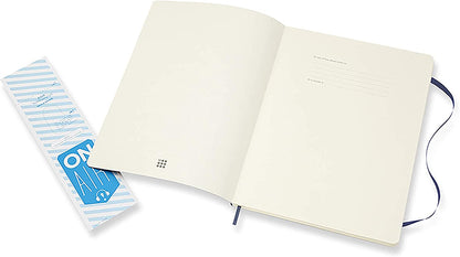 Moleskine Classic Notebook, Soft Cover, XL (7.5" x 9.5") Ruled/Lined, Sapphire Blue, 192 Pages