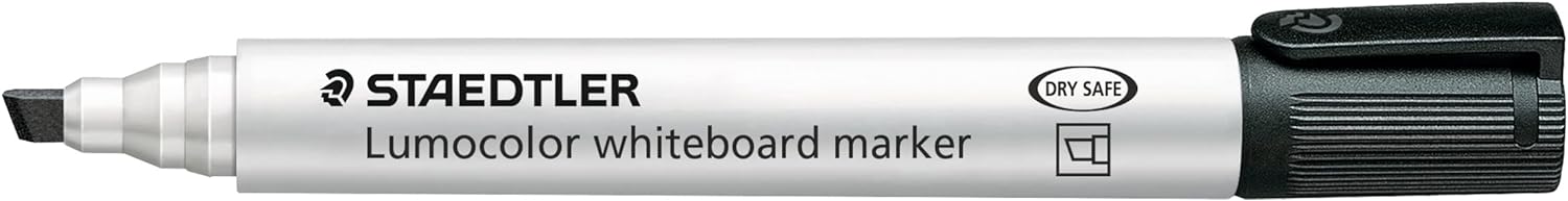 STAEDTLER 351 B-9 Lumocolor Whiteboard Marker Chisel Tip -Black (Box of 10
