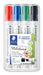 STAEDTLER 351 B WP4 Lumocolor Whiteboard Marker Chisel Tip - Assorted Colours (Pack of 4