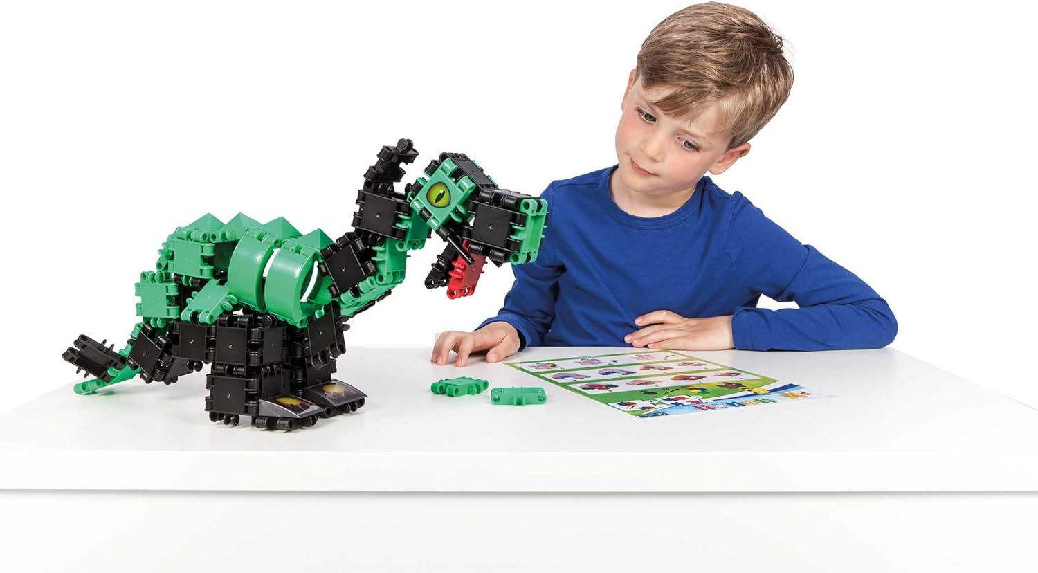 Clics Dino World construction toys for children from 3 years, creative educational toys in a 151 piece set, building blocks for girls and boys, Montessori STEM toys, durable toys