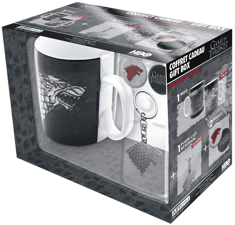 ABYstyle - GAME OF THRONES - gift box - Mug + Keychain + "Stark" Badges