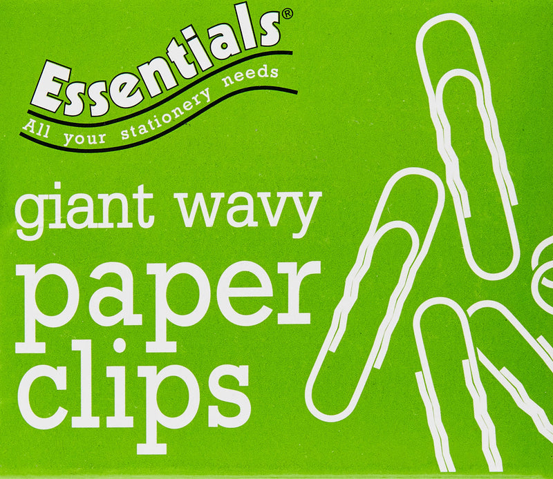 Whitecroft Essentials Value 75mm Giant Wavy Paperclip (Pack of 100