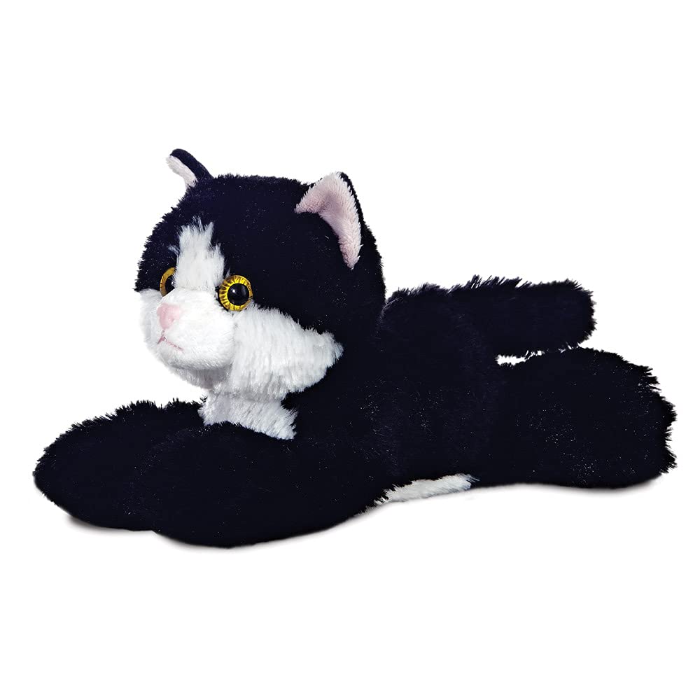 Aurora 8-inch Flopsie Cat (Black/White)