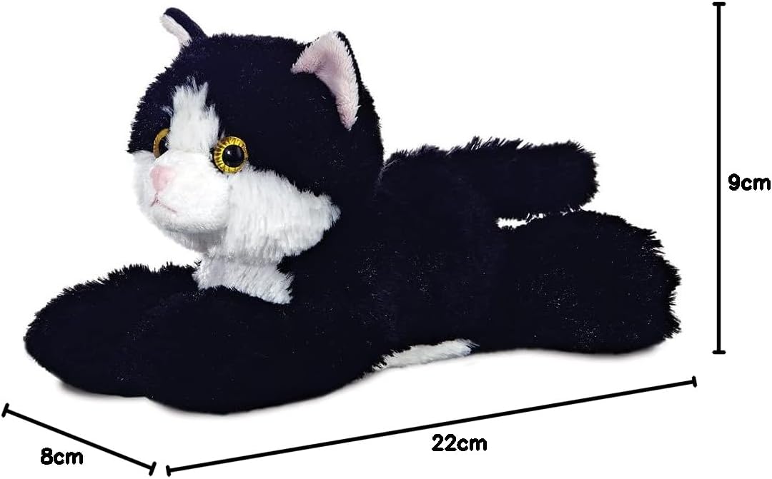 Aurora 8-inch Flopsie Cat (Black/White)