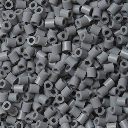 Hama Perlen 207-17 Bügelperlen Beutel mit ca. 1.000 Midi Bastelperlen mit Durchmesser 5 mm in Grau, kreativer Bastelspaß für Groß und Klein grau, Grau
