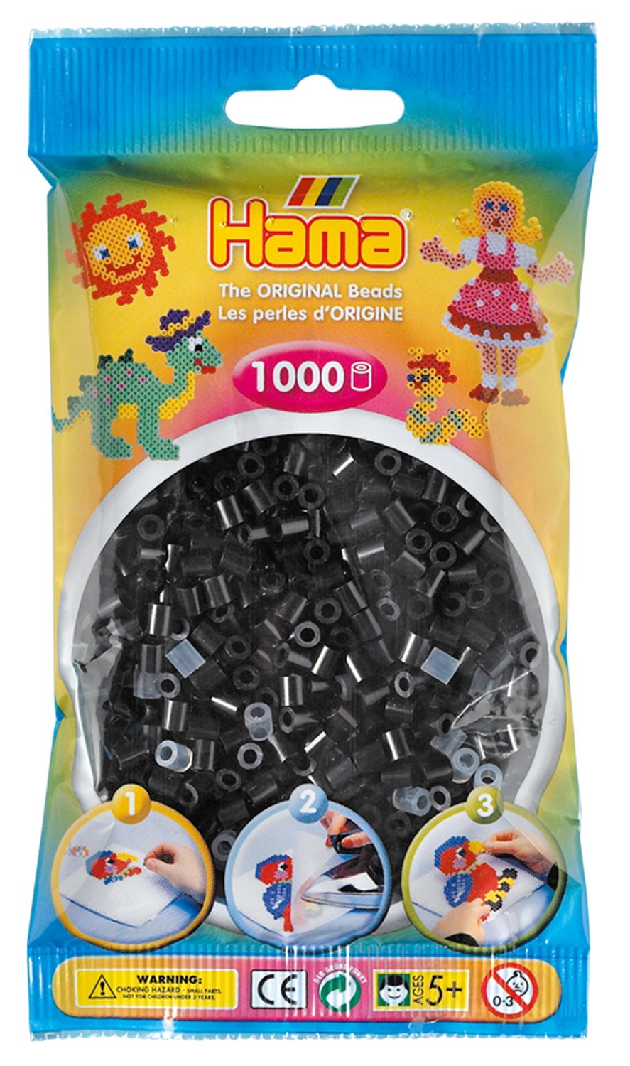 Hama 207-18 Beads - Black (1000 Midi Beads